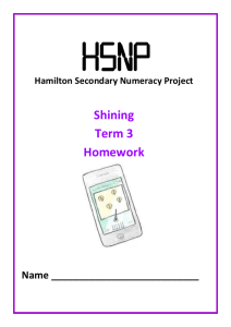 Hamilton Secondary Numeracy Project Shining Term 3 Homework