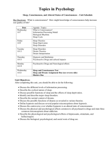 Schedule and Sleep Log / Dream Journal Assignment
