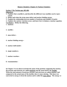 Honors Chemistry Chapter 21 Nuclear Chemistry