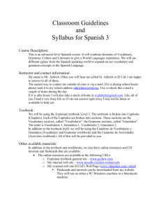 Spanish 3 Guidelines and Syllabus