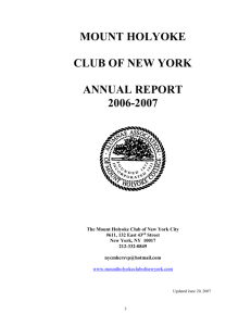 President's Report - Alumnae Association