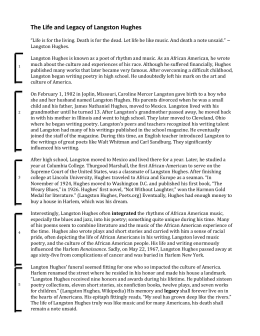 Langston hughes thesis statements