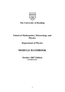 Module Descriptions - University of Reading
