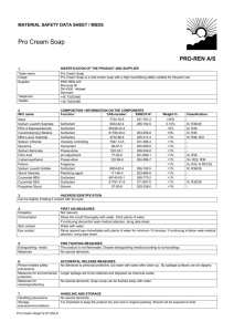MATERIAL SAFETY DATA SHEET / MSDS Pro Cream Soap PRO