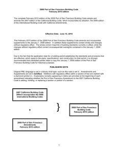 The full 2008 Port of San Francisco Building Code (PBC) adopts