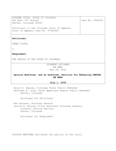 Case No. 00SC690 - Colorado State Judicial Branch