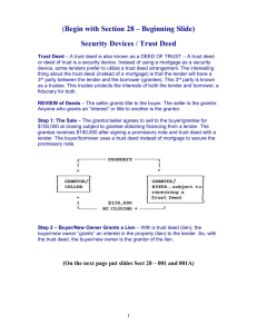 Security Devices / Trust Deed