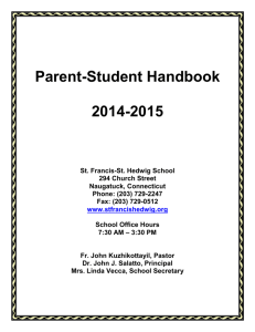 PARENT HANDBOOK 2015-2016 - St. Francis – St. Hedwig School