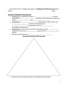 Chapter 10, Section 1: Background of Bureaucracy Notes