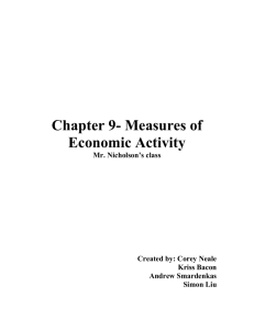 Chapter 9- Measures of Economic Activity