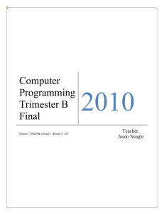Computer Programming Trimester B Final