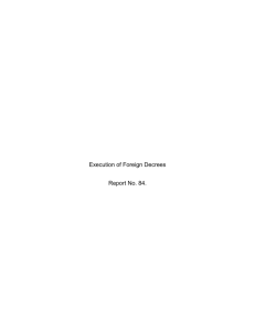 Execution of Foreign Decrees - Law and Justice Commission of
