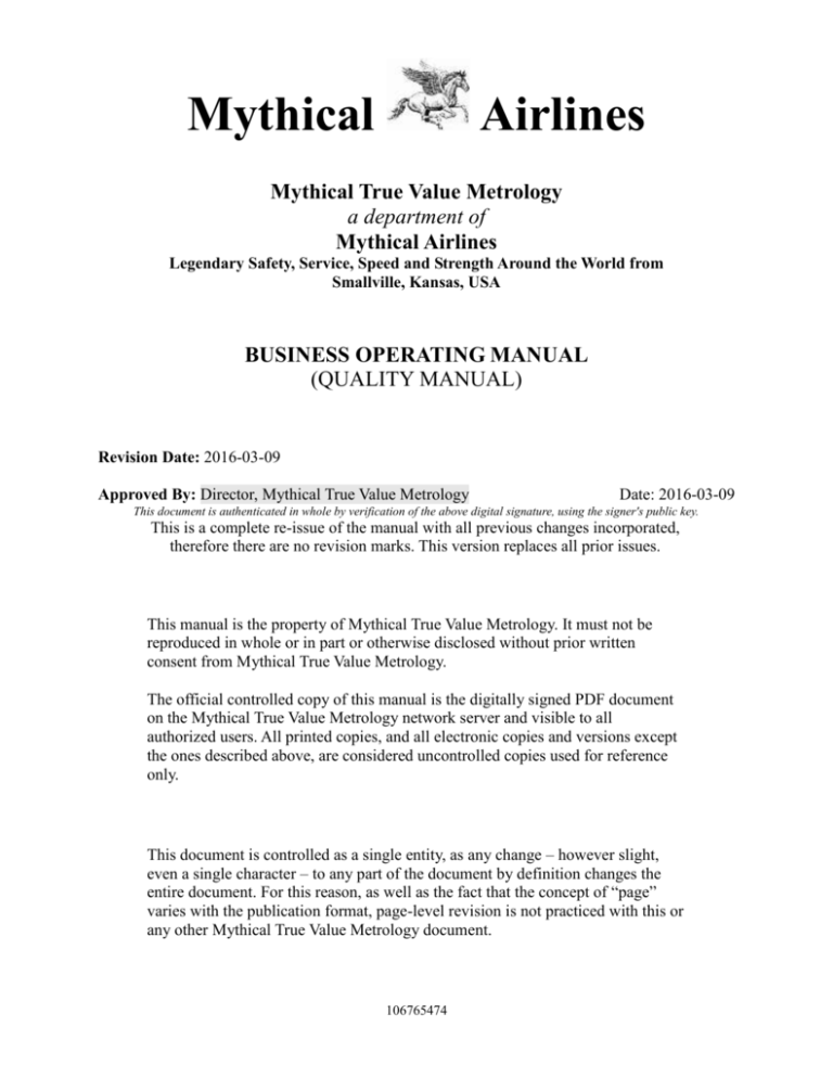 Sample ISO 9001 Quality Manual