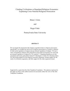 Religious Freedom, Persecution, and Violence: New Findings from the