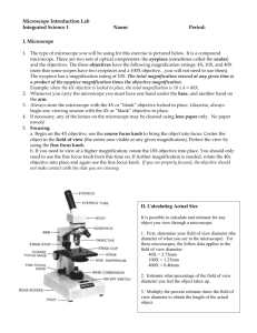 Microscope Introduction Lab