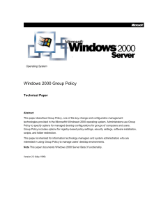 Windows 2000 Group Policy Technical Paper