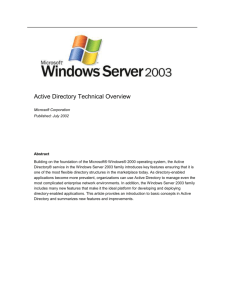 Active Directory Technical Overview