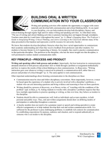 developing communication activities for a specific class