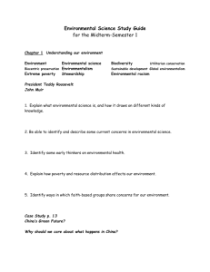 Environmental science-midterm study guide Sem. 1