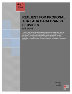 REQUEST FOR PROPOSAL TCAT ADA PARATRANSIT SERVICES