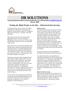 HR SOLUTIONS A people management solutions newsletter by HR