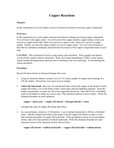 lab copper reactions