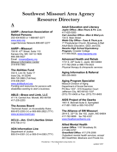 Area Agency/Resource Directory - The Independent Living Center