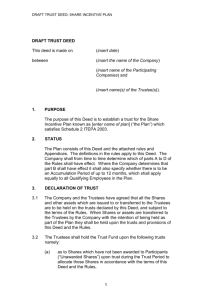 draft trust deed - HM Revenue & Customs