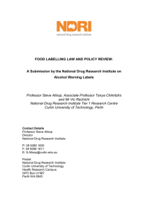 511 submission document - Review of Food Labelling Law and