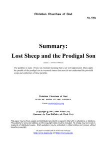 Summary: Lost Sheep and the Prodigal Son (No. 199z)