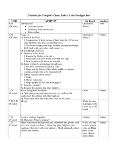 Schedule for Tonight's Class: Luke 15, the Prodigal Son