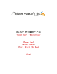10. Project Scope Management Plan