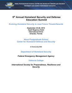 1 9th Annual Homeland Security and Defense Education Summit