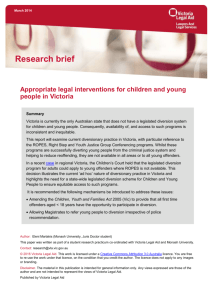 Appropriate legal interventions for children and