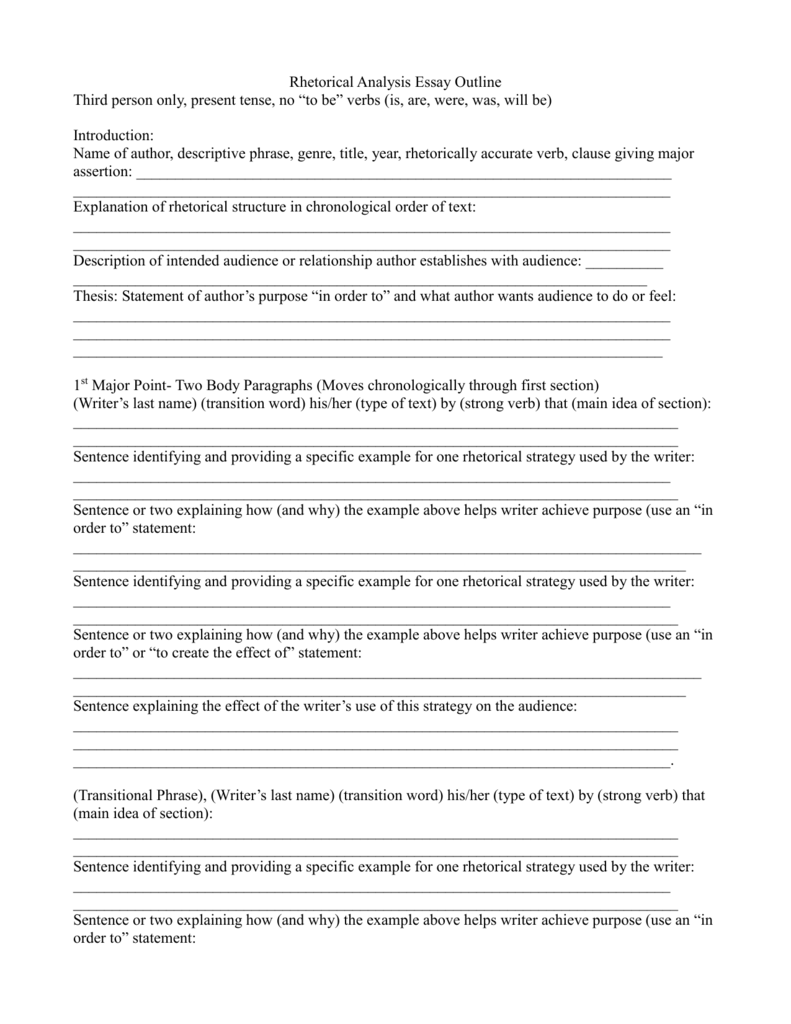 how to write a rhetorical analysis essay outline