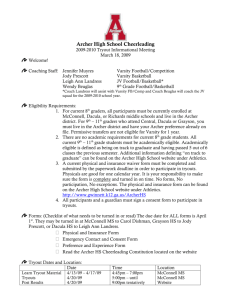 Cheerleading Tryout Information 2009