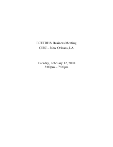 ECETDHA Business Meeting - Engineering Technology Division