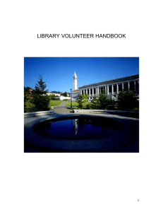 volunteer handbook - UC Berkeley Library