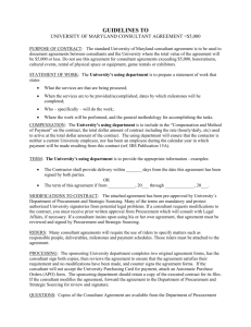 Consultant Agreement Form - Procurement and Strategic Sourcing