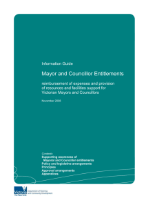 Mayor and Councillor Entitlements Information Guide