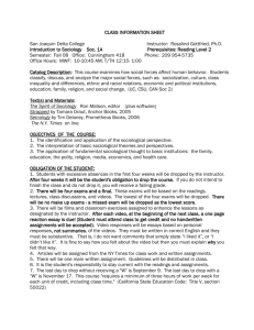 class information sheet - San Joaquin Delta College