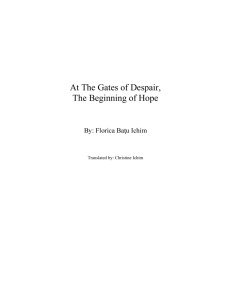 At The Gates of Despair The Beginning of Hope