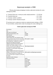 Rejestracja turniejów w FIDE
