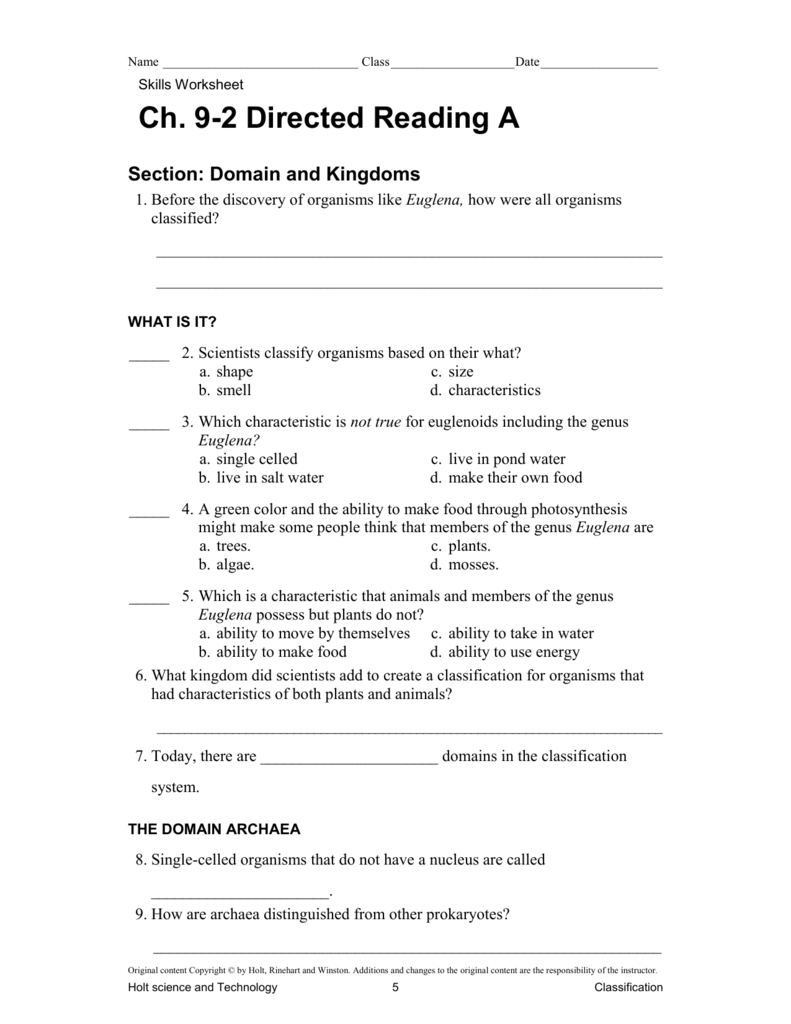 255-25 Intended For Domains And Kingdoms Worksheet