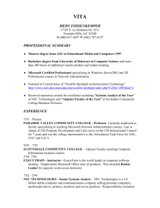 resume with NEC description
