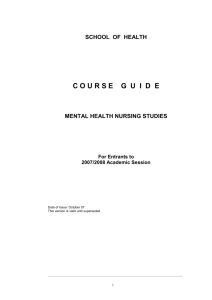 Mental Health Nursing Studies