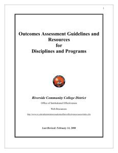 Outcomes Assessment Guidelines and Resources for Disciplines