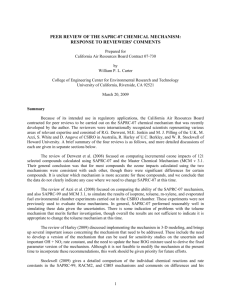 peer review of the saprc-07 chemical mechanism: response to
