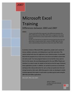 Microsoft Excel Training 1st Draft