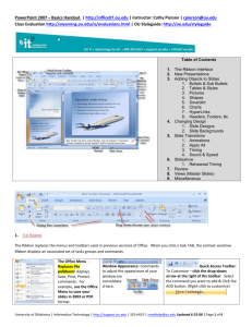 PowerPoint 2007 – Basics Handout | http://office07.ou.edu